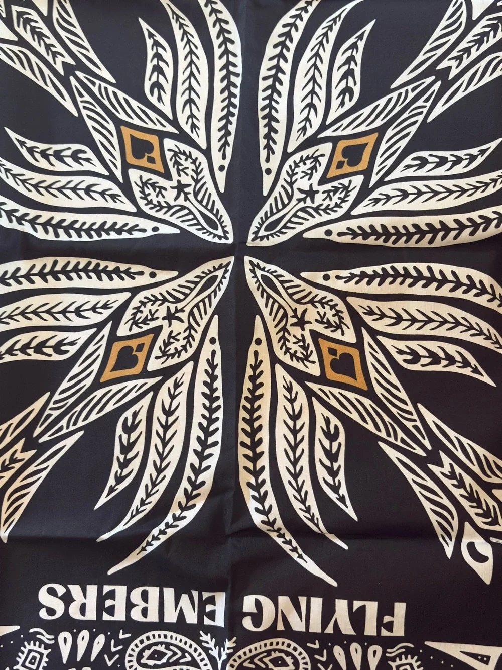 Never Use Flying Embers Black Bandana Paisley Print Bandana Scarf-22”x22”